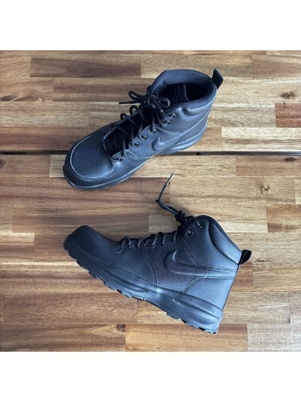 Nike Kids' Manoa Lace Up Hiking Boots Black YOUTH 6Y Big Kid School Casual NEW